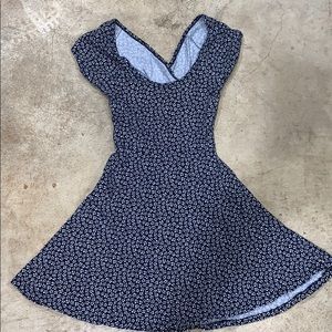 Blue and white floral dress